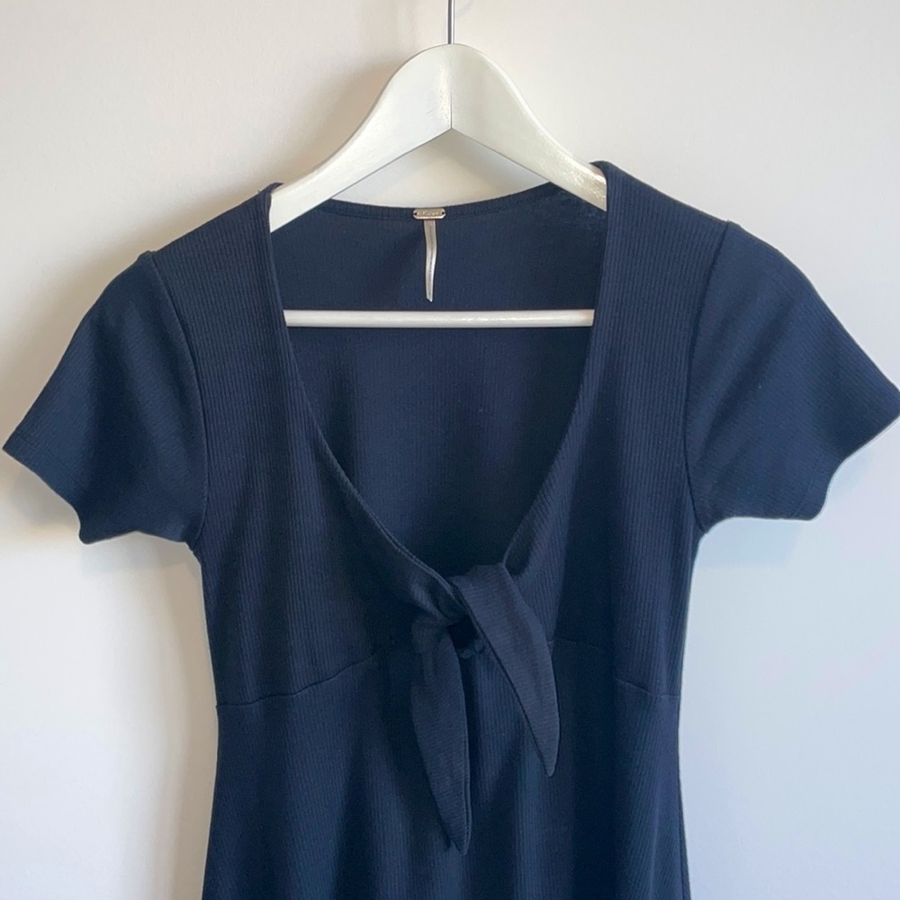 90s fit and flare skater dress with tie front